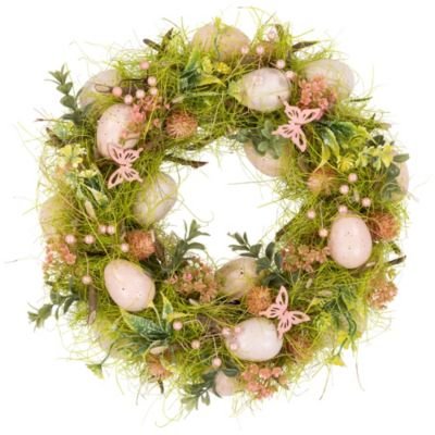 Northlight 13-Inch Easter Wreath Review: Green & Pink Artificial Spring Wreath with Butterflies and Eggs