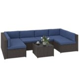 Outsunny Dark Blue Patio Furniture Set Review: Stylish Comfort & Durability